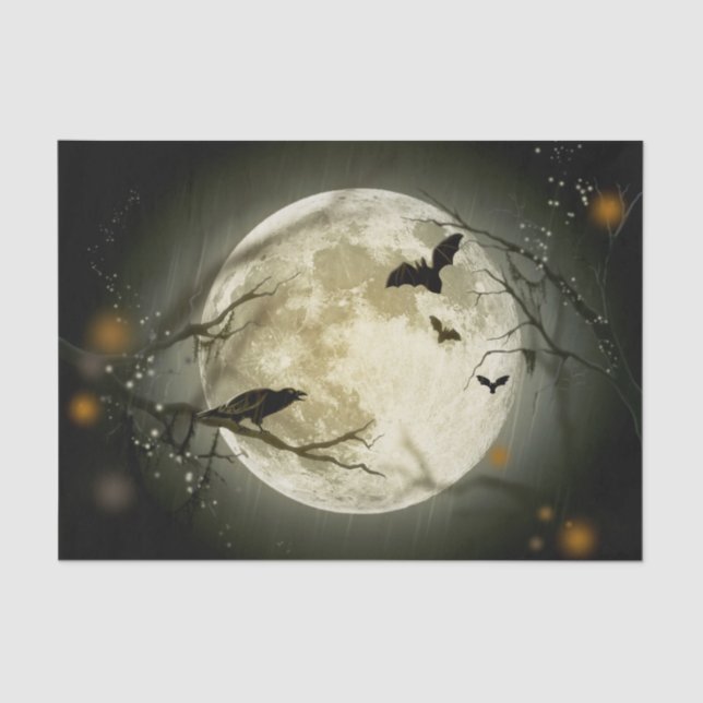 Vollmond Halloweens Seidenpapier (Vorderseite)