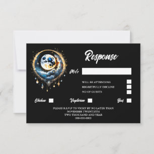 Vollmond Himmelsstarren Nachtluna-Reaktion RSVP Karte