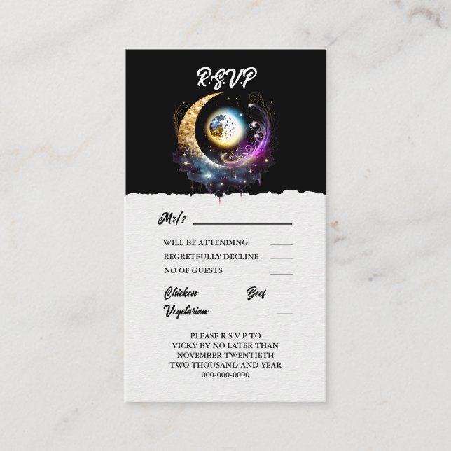 Vollmond himmlische Magenta Hinweiskarte (Vorderseite)