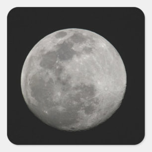 Vollmond in Schwarz und Weiß. Guthaben als: Arthur Quadratischer Aufkleber