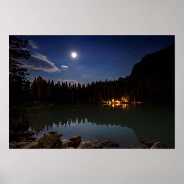 Vollmond | Lake Louise, Kanada Poster (Vorne)
