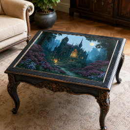 Vollmond leuchtendes gotisches Schloss Decoupage Seidenpapier