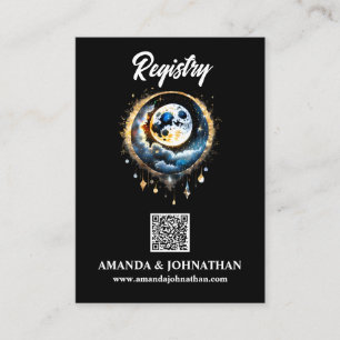 Vollmond-luna-Nachthimmel qr-Registriernummer Begleitkarte