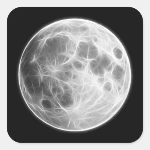 Vollmond Lunar Planet Globe Quadratischer Aufkleber