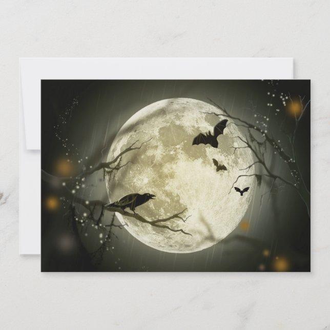 Vollmond mit Crow und Fleet Flat Party Card Einladung (Vorderseite)