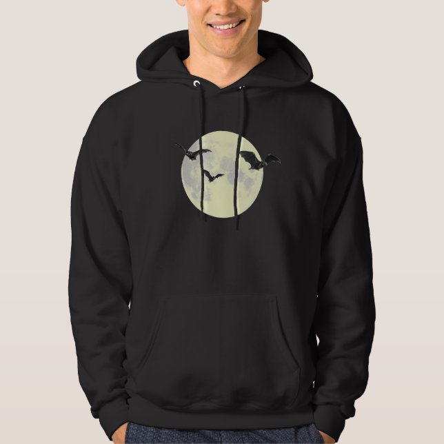 Vollmond mit Fledermäusen Hoodie (Vorderseite)