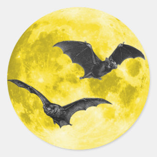 Vollmond mit Fledermäusen [Umschlag Aufkleber/Aufk Runder Aufkleber
