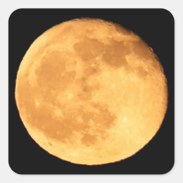 Vollmond mit Orangenglühen Quadratischer Aufkleber