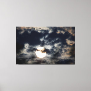 Vollmond mit Wolken Leinwanddruck