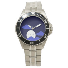 Vollmond mit Wolken Männer Armbanduhr