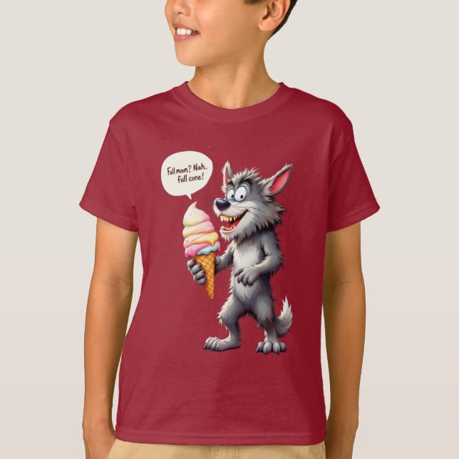 Vollmond? Nein, der ganze Kegel! Werewolf mit Eis T-Shirt (Vorderseite)