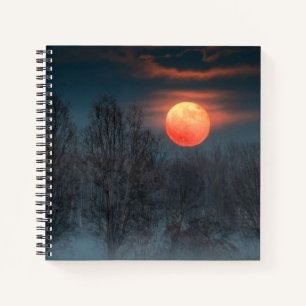 Vollmond November in Scalenghe, Italien Notizbuch