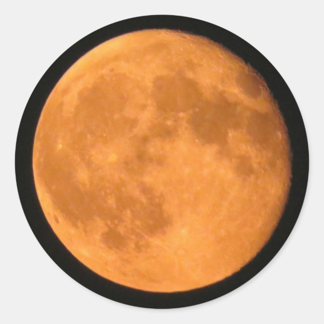 Vollmond Orange Harvest oder Halloween Runder Aufkleber (Vorderseite)