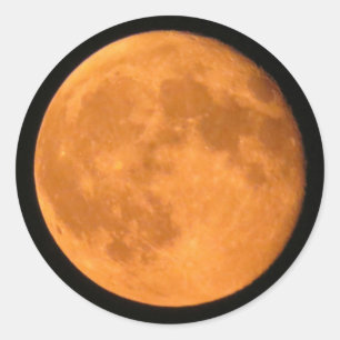 Vollmond Orange Harvest oder Halloween Runder Aufkleber