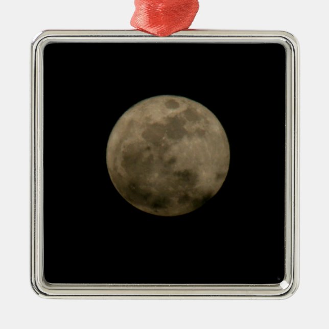 Vollmond-Ornament Silbernes Ornament (Vorne)