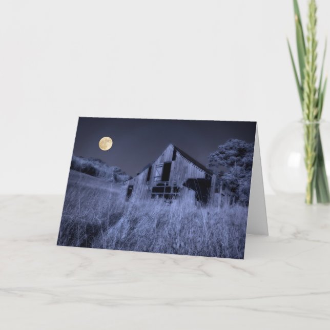 Vollmond-Overhead | Altgewitterter Stall Karte (Vorderseite)