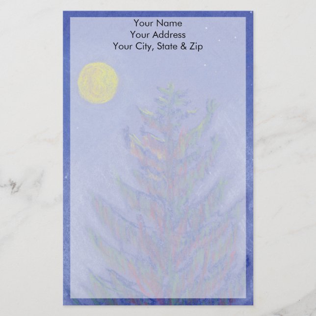 Vollmond Pine Tree Briefpapier (Vorderseite)