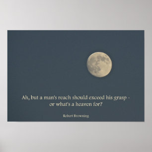 Vollmond-Plakat-Robert Browning-Zitat Poster