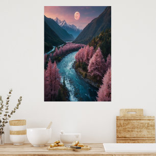 Vollmond Poster Cosmic Wall Art