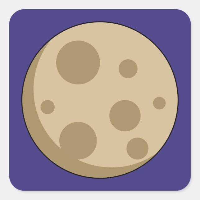 Vollmond Quadratischer Aufkleber (Vorderseite)