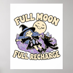 Vollmond-Ritual-Hexenmond-Bade-Kunst Poster