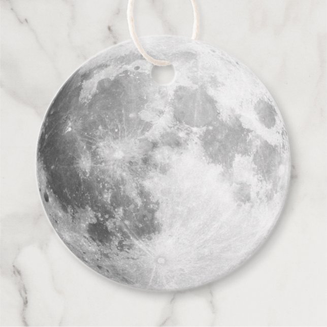 Vollmond-Round-Geschenketiketten Geschenkanhänger (Vorderseite)