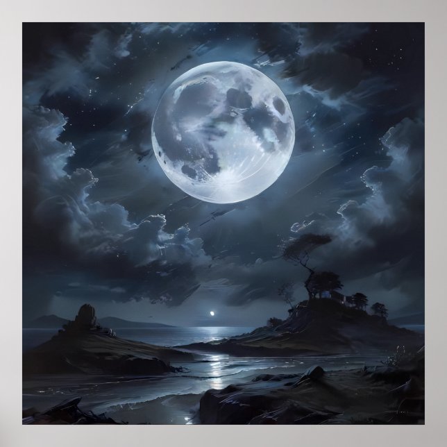 Vollmond-Ruhe Poster (Vorne)