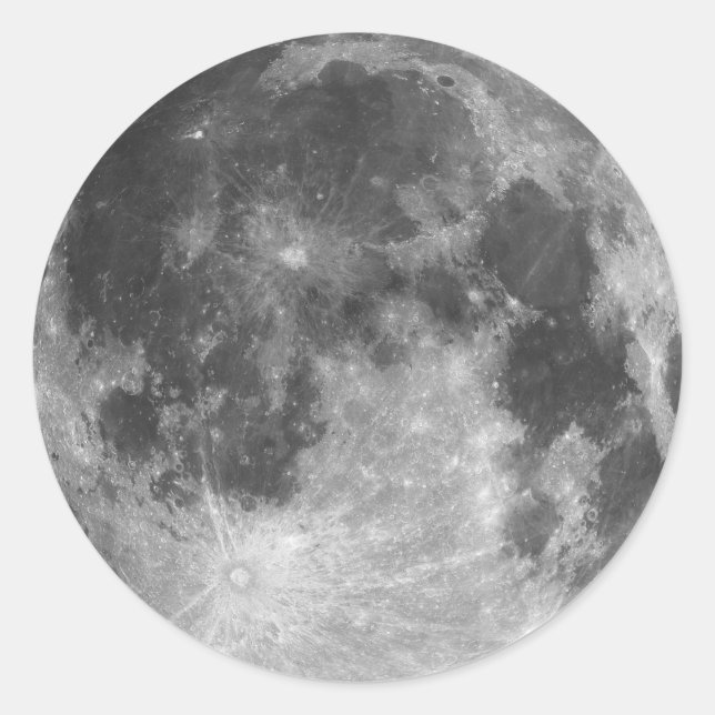 Vollmond Runder Aufkleber (Vorderseite)