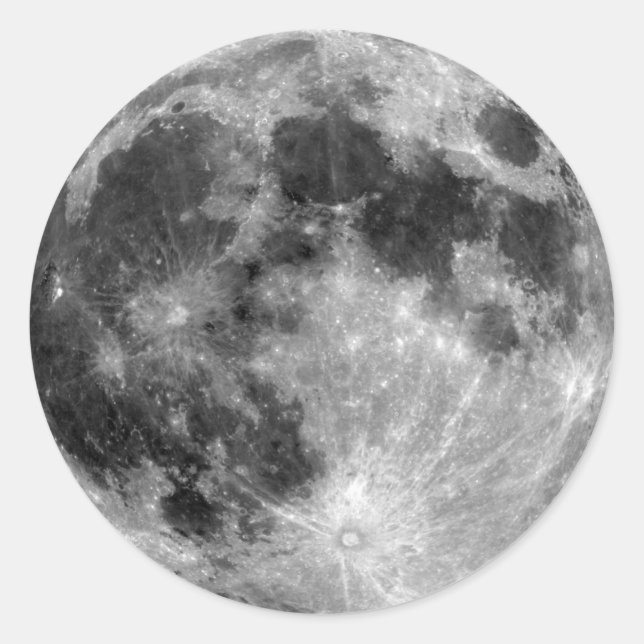 Vollmond Runder Aufkleber (Vorderseite)