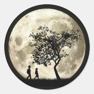 Vollmond Runder Aufkleber