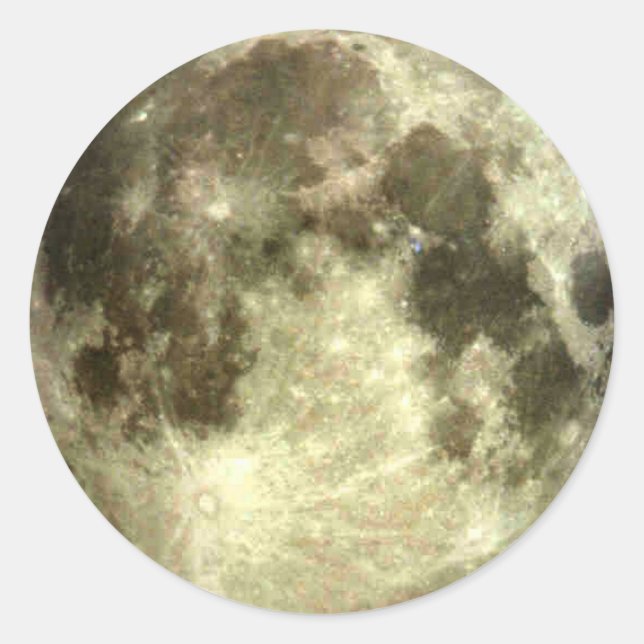 Vollmond Runder Aufkleber (Vorderseite)