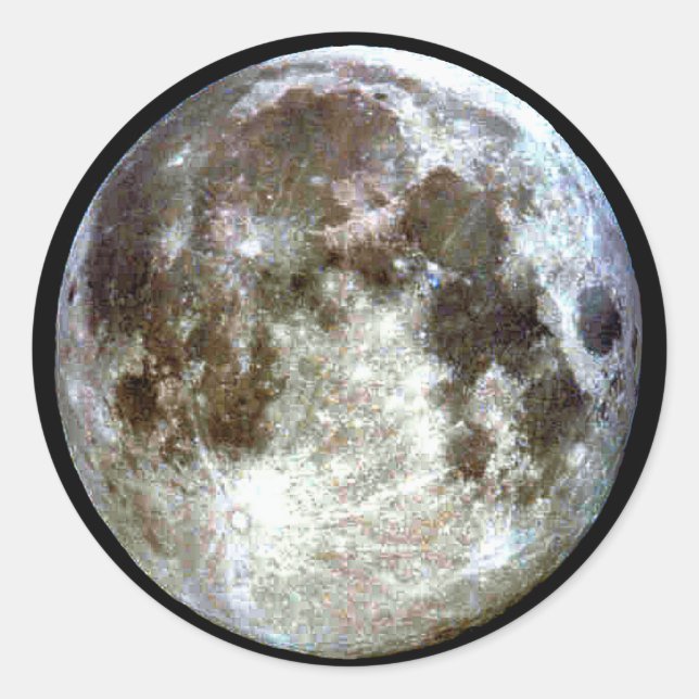 Vollmond Runder Aufkleber (Vorderseite)