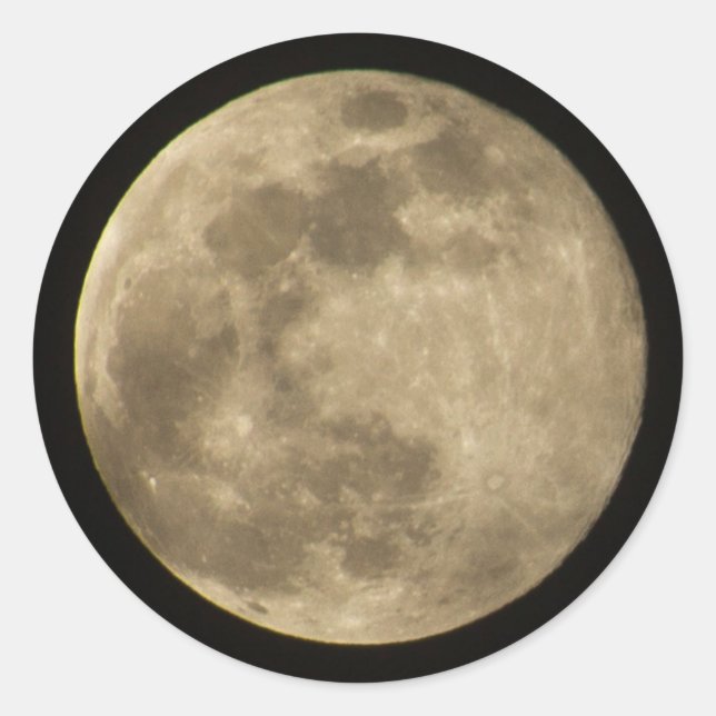 Vollmond Runder Aufkleber (Vorderseite)