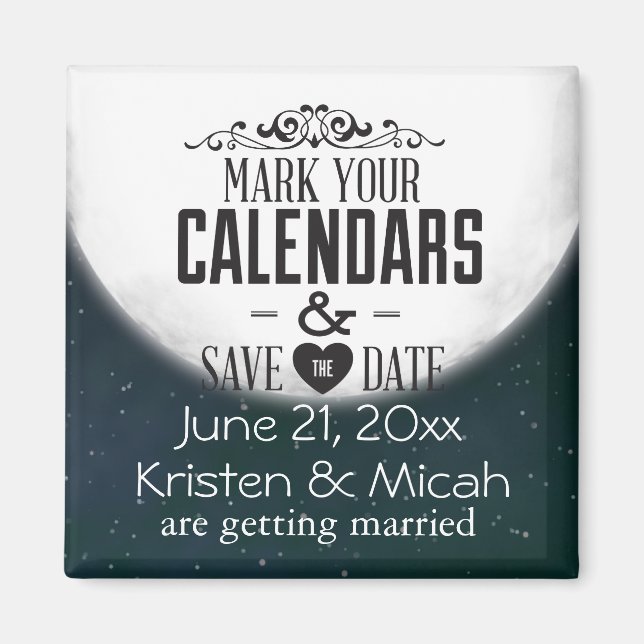Vollmond Save the Date Magnet (Vorne)