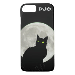 Vollmond-schwarze Katze, die oben schaut iPhone 8/7 Hülle