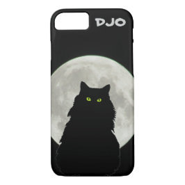 Vollmond Schwarze Katze sitzend Case-Mate iPhone Hülle