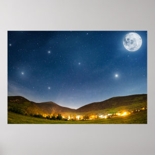 Vollmond Sommer Nacht Poster