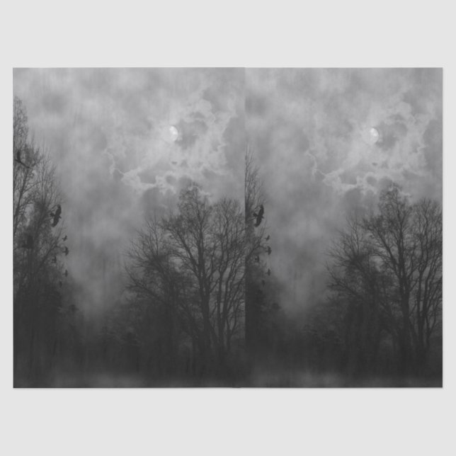 Vollmond Spuk Halloween-Tissue Seidenpapier (Vorderseite)
