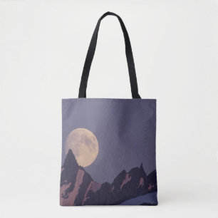 Vollmond steigt Chugach - Gebirge Alaska