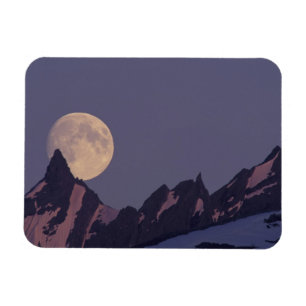 Vollmond steigt Chugach - Gebirge Alaska Magnet