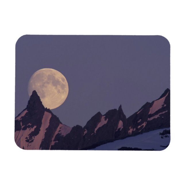 Vollmond steigt | Chugach - Gebirge Alaska Magnet (Horizontal)