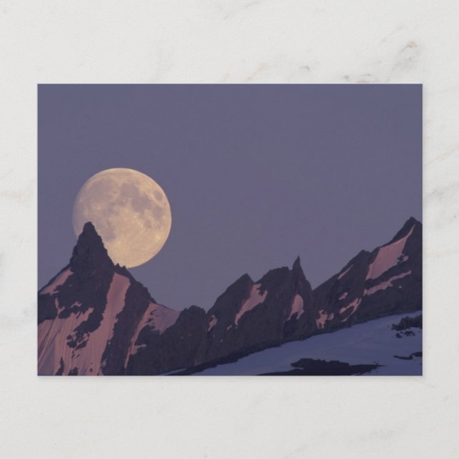 Vollmond steigt | Chugach - Gebirge Alaska Postkarte (Vorderseite)