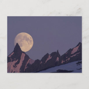 Vollmond steigt   Chugach Mountains Alaska Postkarte