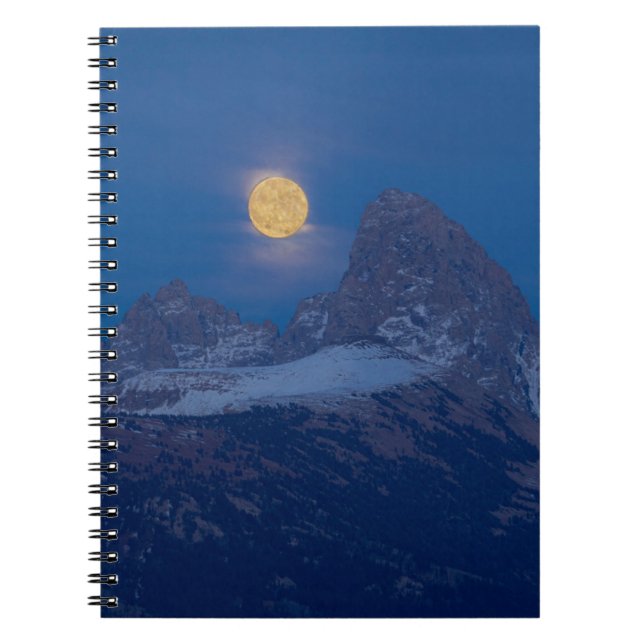 Vollmond steigt | Grand Teton Driggs, Idaho Notizblock (Vorderseite)