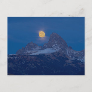 Vollmond steigt   Grand Teton Driggs, Idaho Postkarte