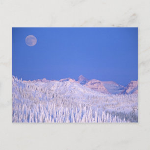 Vollmond steigt über dem Glacier-Nationalpark Postkarte