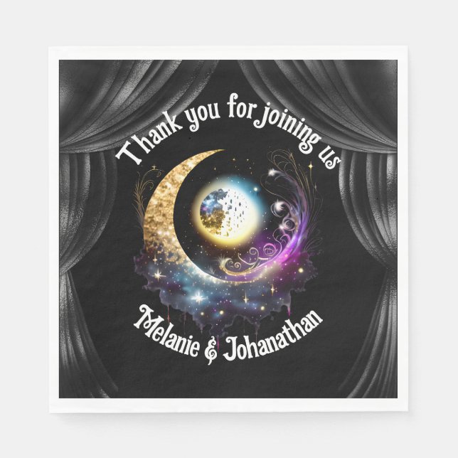 Vollmond Sternenhimmel Himmelskel Vorhänge Serviette (Vorderseite)