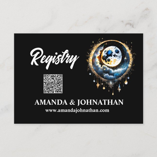 Vollmond Sternennacht luna celestial 3,5x5 Begleitkarte (Vorderseite)