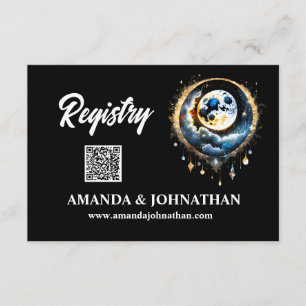 Vollmond Sternennacht luna celestial 3,5x5 Begleitkarte