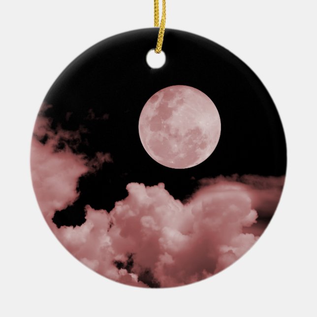 VOLLMOND U. WOLKEN SCHWARZES U. ROT KERAMIKORNAMENT (Vorne)